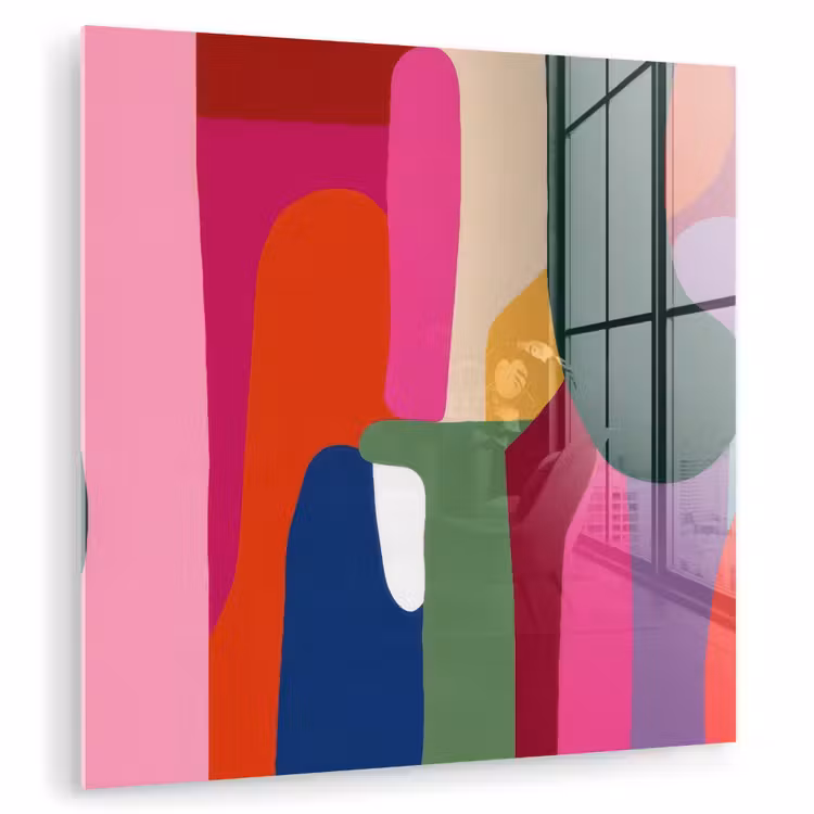 Kleurvakken - Recht - Rond - Abstract plexiglas 5mm klein -zzzproduct_nieuw