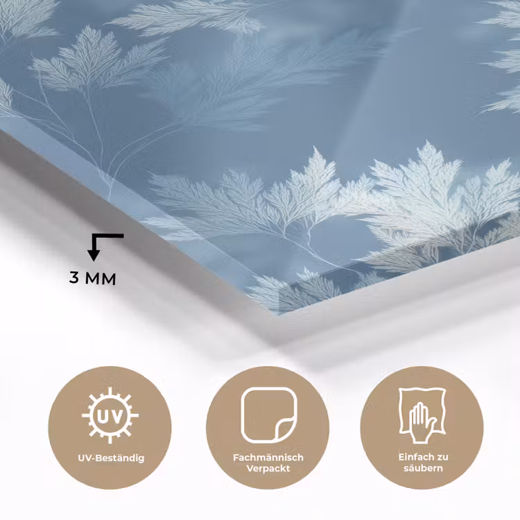 Varen - Botanisch - Patroon - Grijsblauw plexiglas 5mm klein 11 -wsfeer2_DE