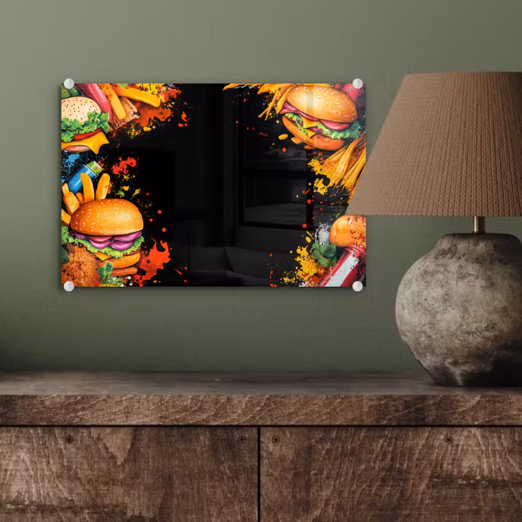 Fastfood - Graffiti - Hamburger - Eten - Modern plexiglas 5mm klein -wsfeer2_DE