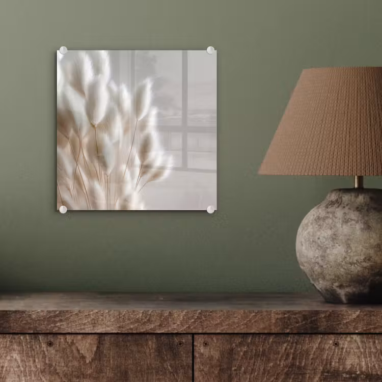 Pluimen - Beige - Minimalistisch plexiglas 5mm klein -sfeer3