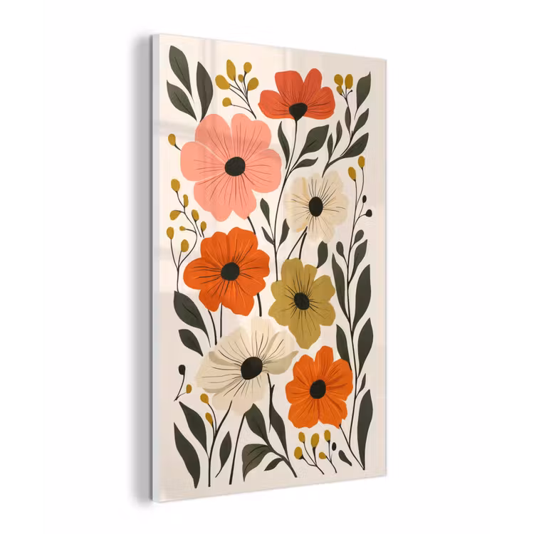 Veldbloemen - Stengels - Blaadjes - Groen plexiglas 5mm klein -z3d