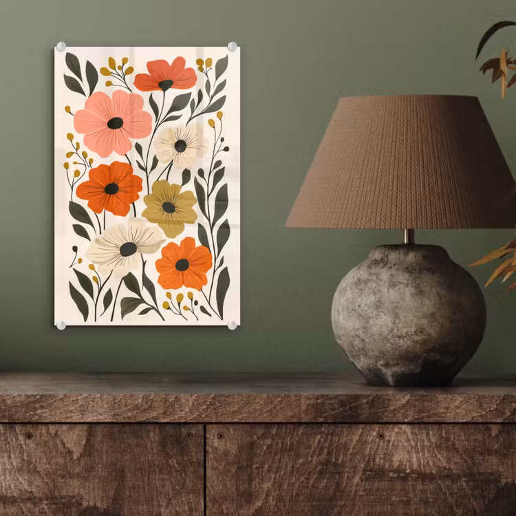 Veldbloemen - Stengels - Blaadjes - Groen plexiglas 5mm klein -sfeer3