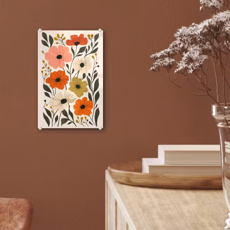Veldbloemen - Stengels - Blaadjes - Groen plexiglas 5mm klein -sfeer5