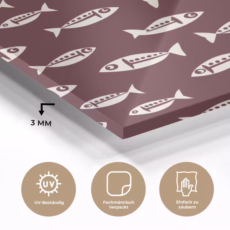 Vissen - Grafisch - Patroon - Donker plexiglas 5mm klein 11 -wsfeer2_DE
