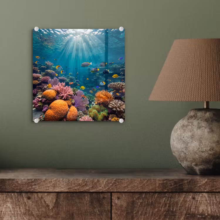 Vis - Koraal - Oceaan - Natuur - Kleurrijk plexiglas 5mm klein -sfeer3