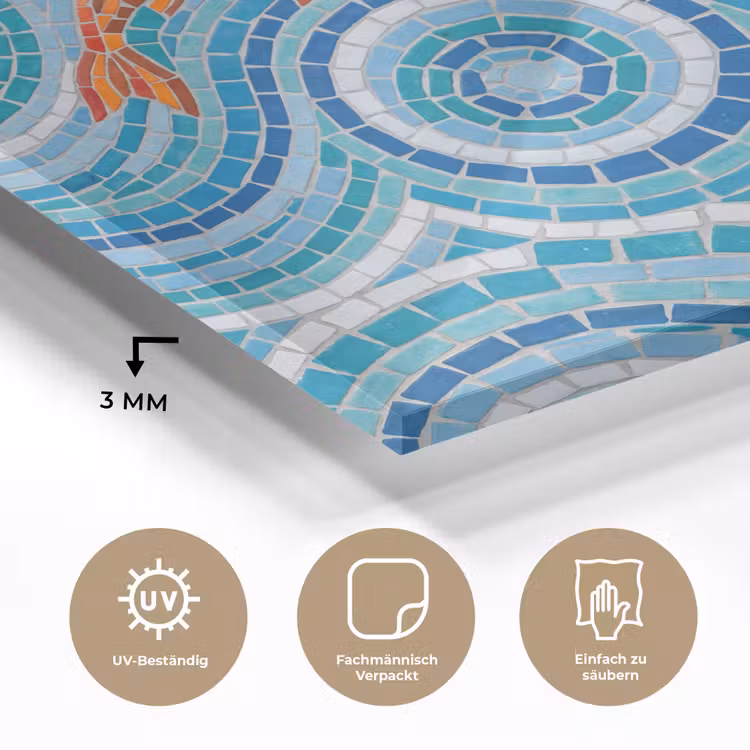 Vis - Mozaïek - Water - Decoratief - Blauw plexiglas 5mm klein -wsfeer2_DE