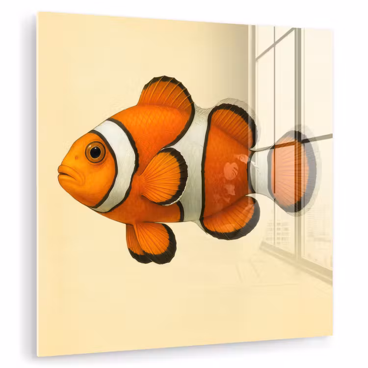 Vis - Oranje - Strepen plexiglas 5mm klein -zzzproduct_nieuw