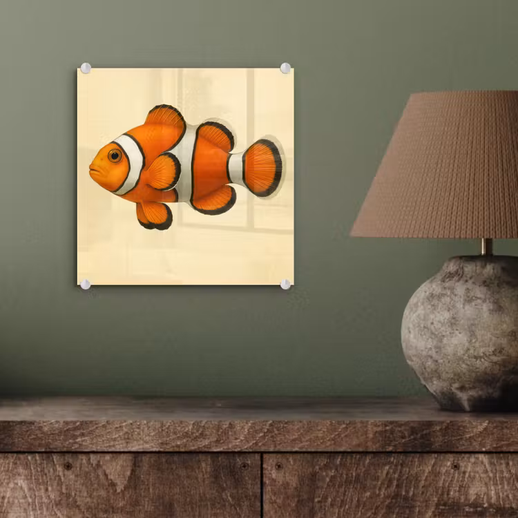 Vis - Oranje - Strepen plexiglas 5mm klein -sfeer3