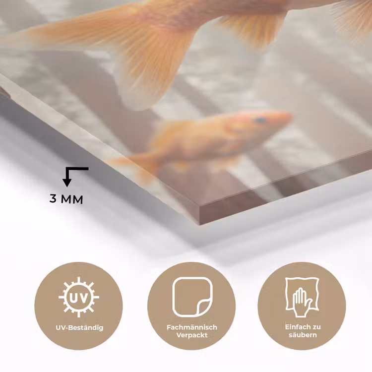 Glasbild - Fisch – Wald – Fantasie - Vis - Bos - Fantasie plexiglas 5mm klein