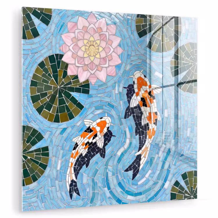 Vis - Water - Natuur - Mozaïek - Blauw plexiglas 5mm klein -zzzproduct_nieuw