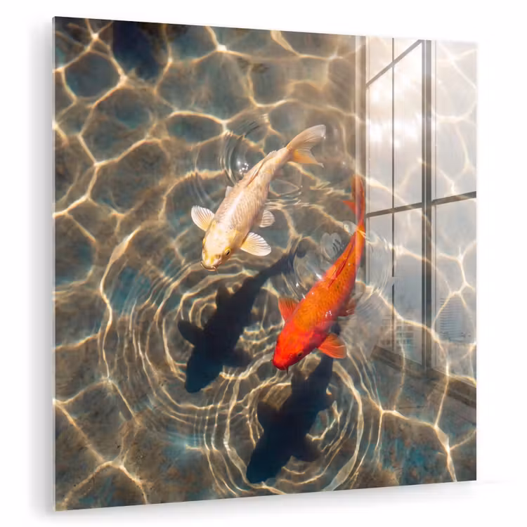 Vis - Water - Dieren - Oranje - Goud plexiglas 5mm klein -zzzproduct_nieuw