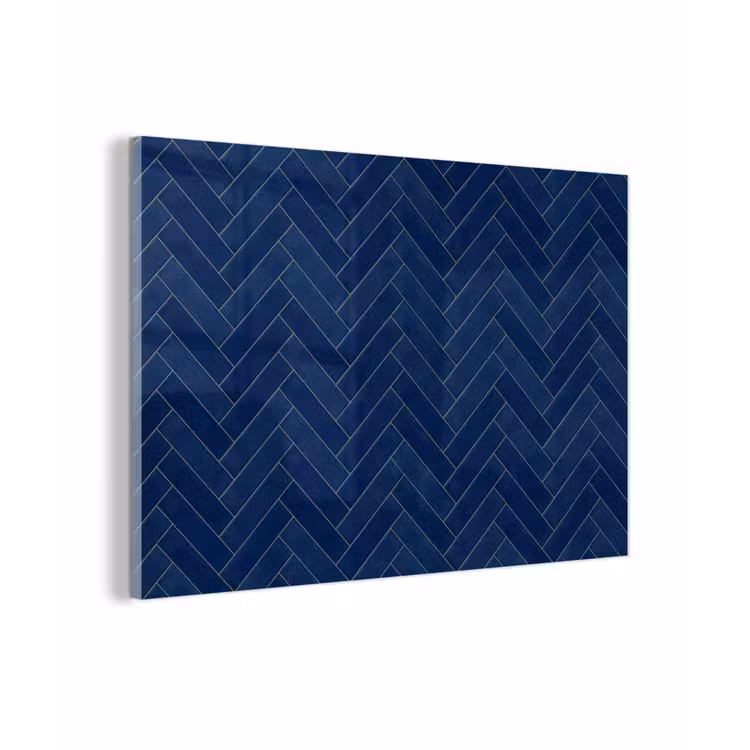 Visgraat - Wandtegel - Donkerblauw - Navy Blue plexiglas 5mm klein 11 -zzzproduct_nieuw