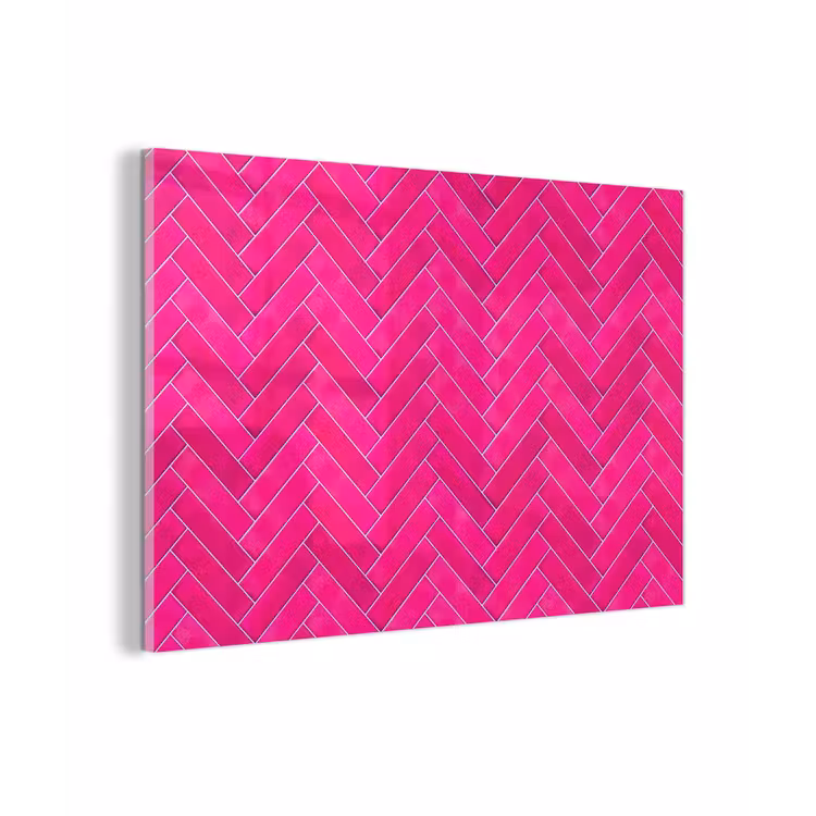 Visgraat - Wandtegel - Fuchsia - Roze plexiglas 5mm klein 11 -zzzproduct_nieuw