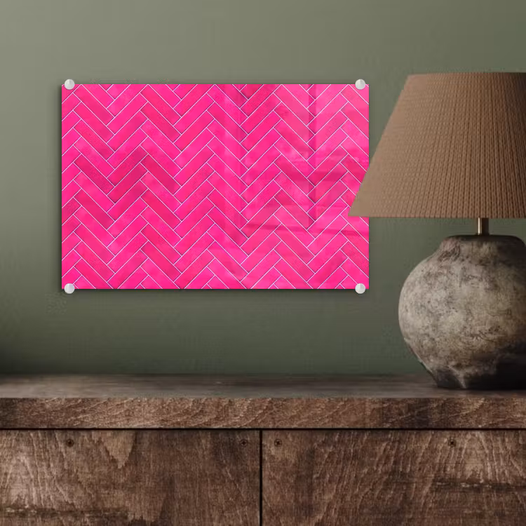 Visgraat - Wandtegel - Fuchsia - Roze plexiglas 5mm klein 11 -wsfeer2_DE