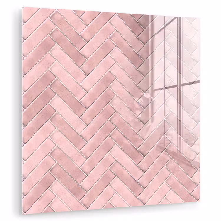 Visgraat - Wandtegel - Lichtroze plexiglas 5mm klein 11 -zzzproduct_nieuw