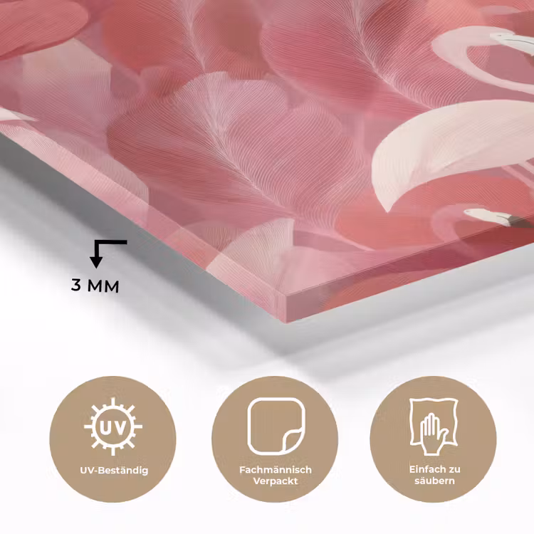 Flamingo - Botanisch - Elegant - Roze - Rood plexiglas 5mm klein 11 -wsfeer2_DE