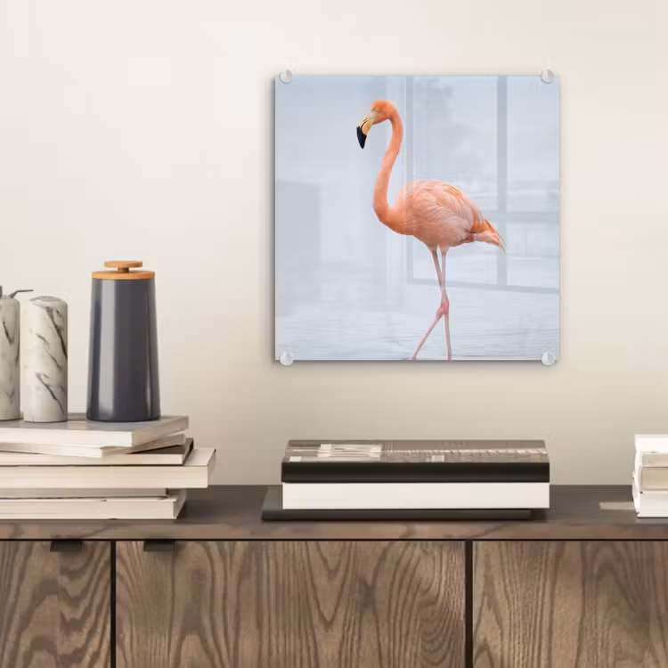 Flamingo - Zee - Roze plexiglas 5mm klein -sfeer1