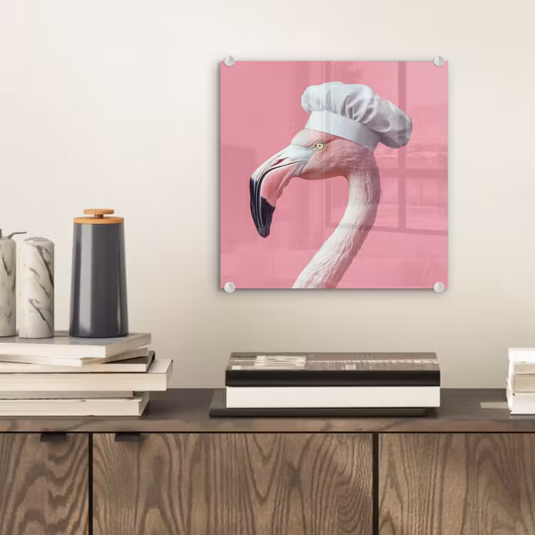 Flamingo - Roze - Koksmuts - Vogel plexiglas 5mm klein -sfeer1