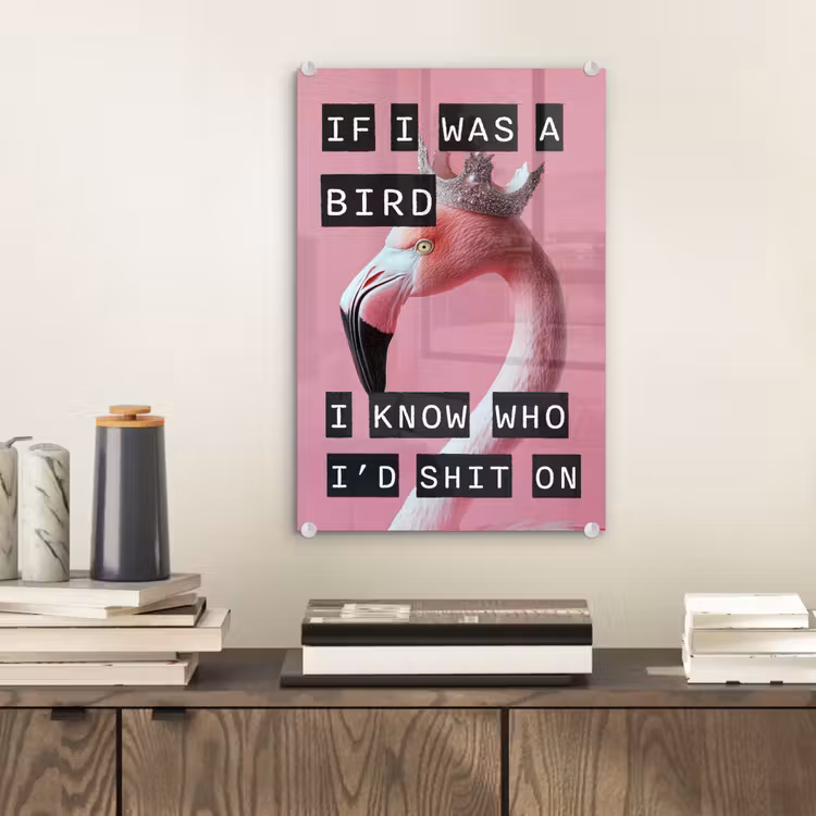 Flamingo - Roze - Vogel - Decoratie plexiglas 5mm klein -sfeer1