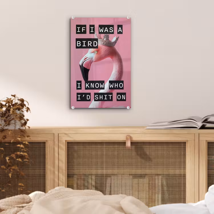 Flamingo - Roze - Vogel - Decoratie plexiglas 5mm klein -sfeer4