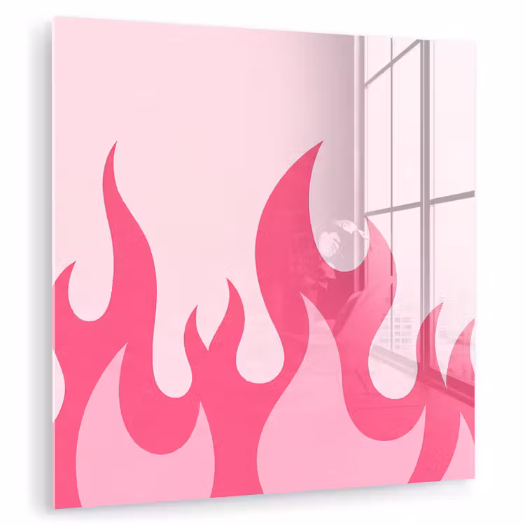 Vlammen - Patroon - Abstract - Modern - Roze plexiglas 5mm klein -zzzproduct_nieuw