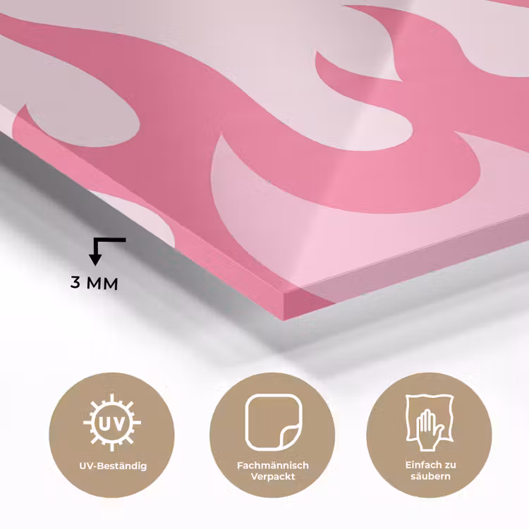 Vlammen - Patroon - Abstract - Modern - Roze plexiglas 5mm klein -wsfeer2_DE