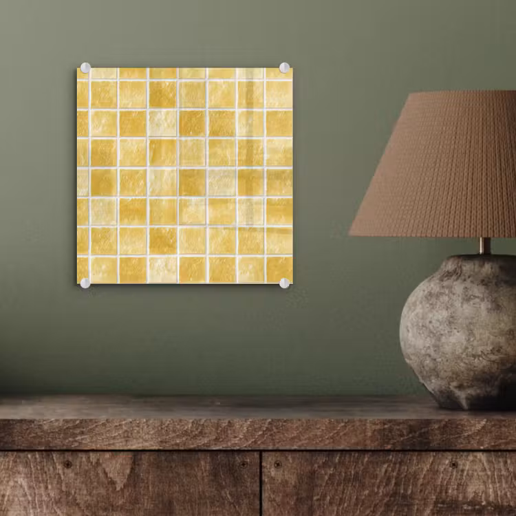 Tegels - Mozaïek - Textuur - Goudgeel plexiglas 5mm klein 11 -sfeer3