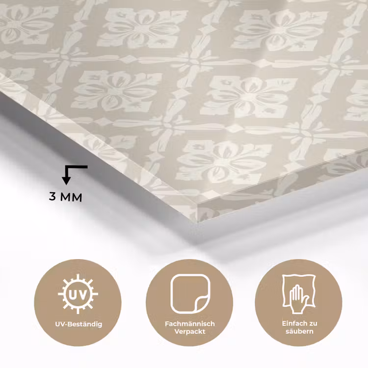 Floraal - Ornament - Beige plexiglas 5mm klein 11 -wsfeer2_DE