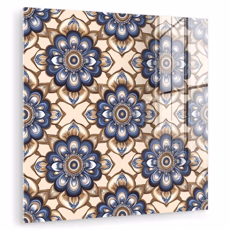 Floraal - Ornament - Blauw plexiglas 5mm klein 11 -zzzproduct_nieuw