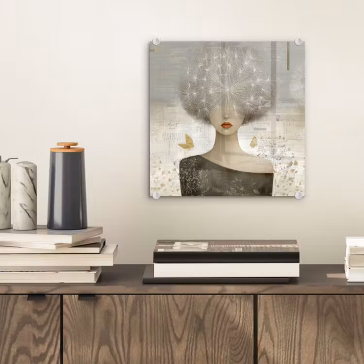 Pluis - Vrouw - Beige plexiglas 5mm klein -sfeer1