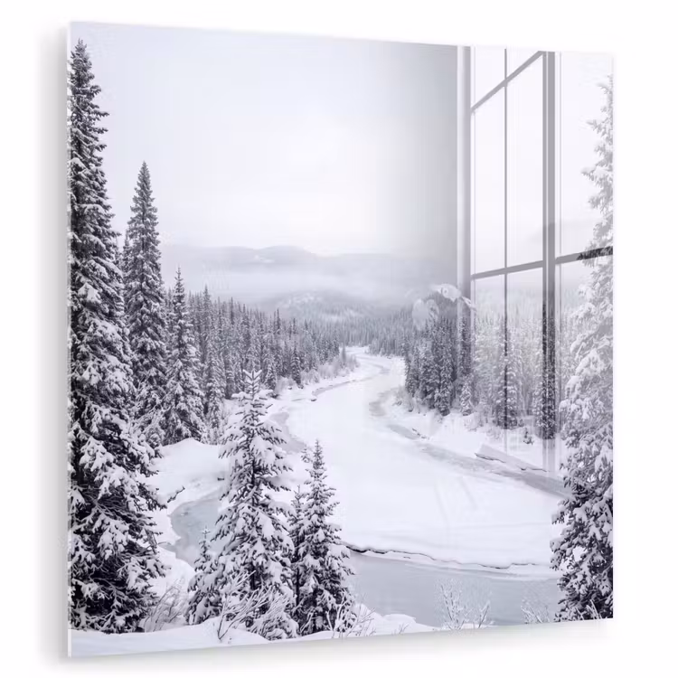 Rivier - Bevroren - Landschap - Winter plexiglas 5mm klein -zzzproduct_nieuw