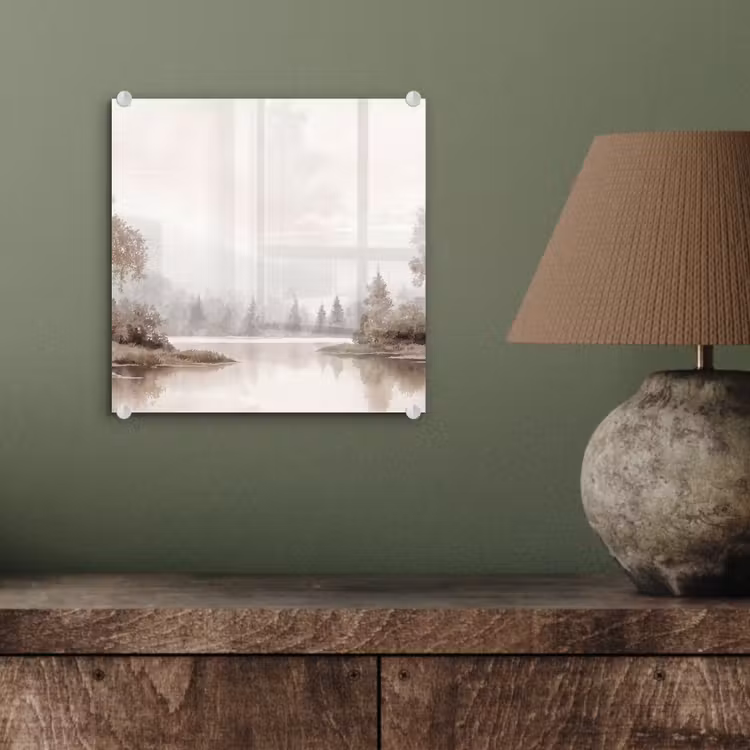 Rivierlandschap - Minimalistisch - Aardetinten plexiglas 5mm klein -sfeer3