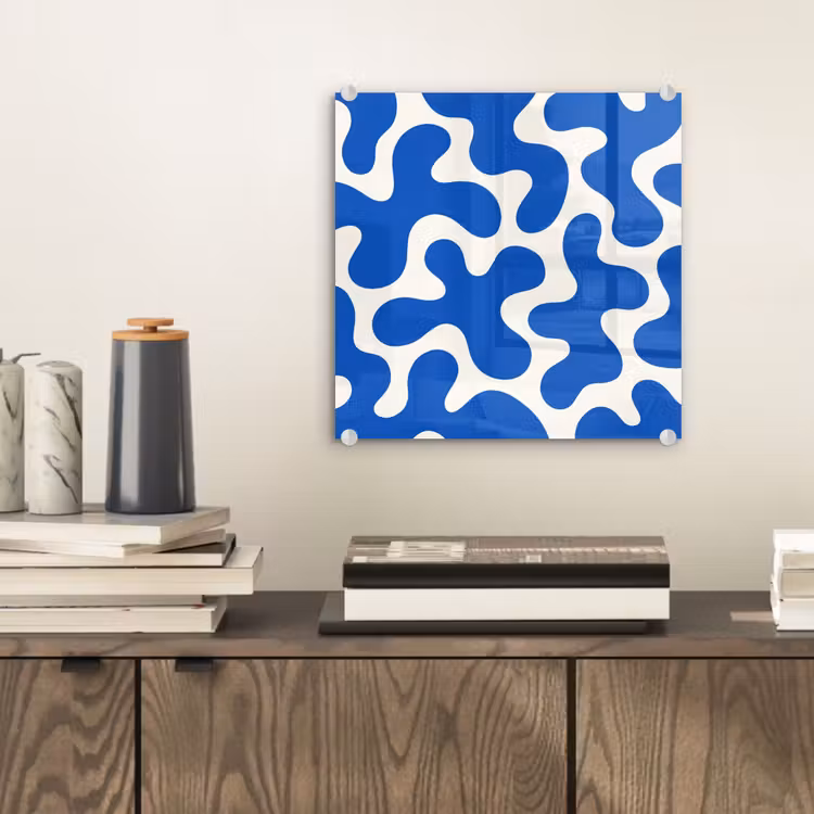 Vormen - Abstract - Blauw - Golven plexiglas 5mm klein -sfeer1