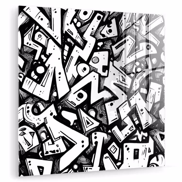Vormen - Letters - Graffiti - Zwart plexiglas 5mm klein -zzzproduct_nieuw