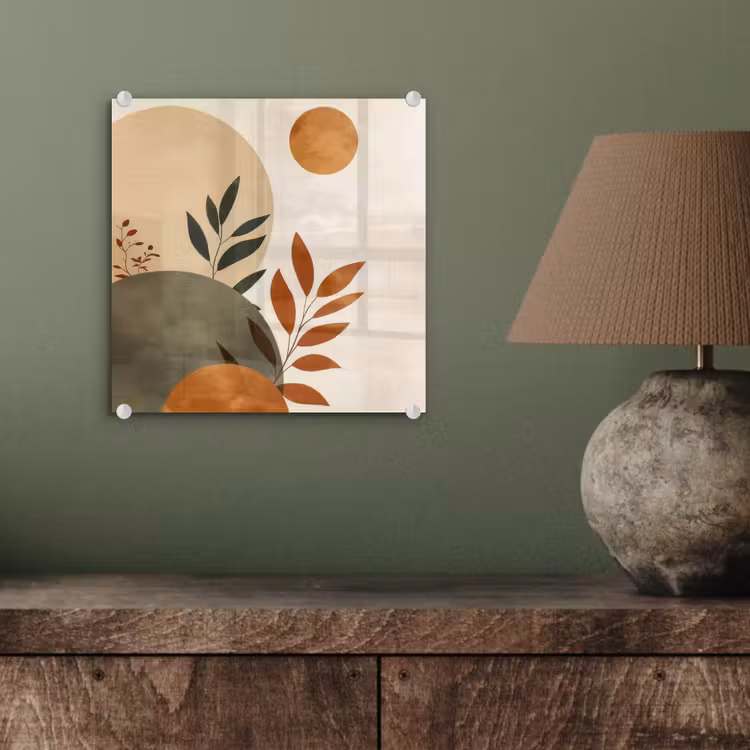 Vormen - Rond - Bladeren - Beige plexiglas 5mm klein -sfeer3