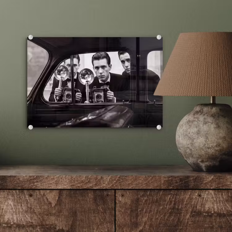 Fotograaf - Camera - Vintage - Journalistiek - Zwart-wit plexiglas 5mm klein -wsfeer2_DE
