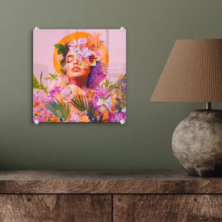 Vrouw - Abstract - Cirkel - Bloemen plexiglas 5mm klein -sfeer3