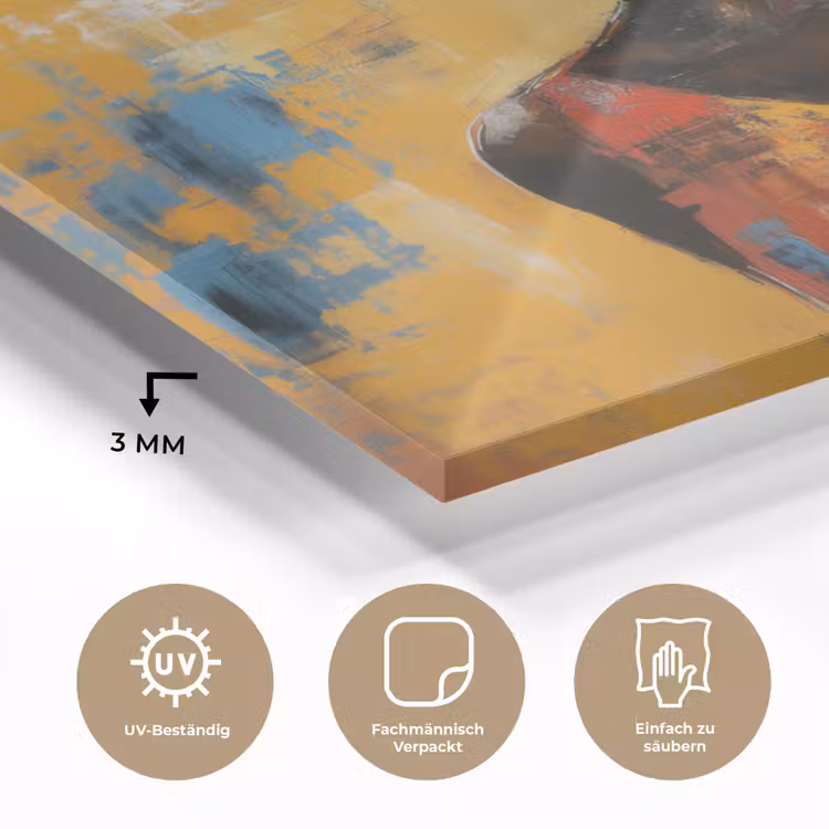 Vrouw - Ogen - Penseelstreken - Geel plexiglas 5mm klein -wsfeer2_DE