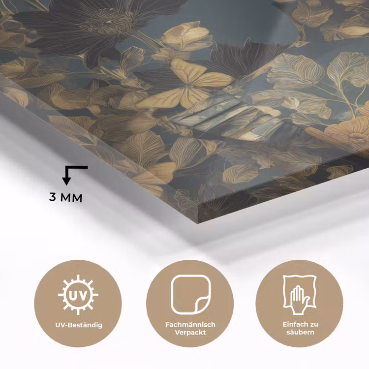 Vrouw - Bladeren - Goud - Vlinders plexiglas 5mm klein -wsfeer2_DE