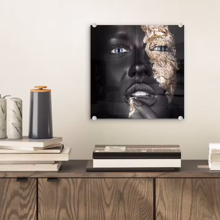 Vrouw - Bladgoud - Zwart - Huid - Luxe plexiglas 5mm klein -sfeer1