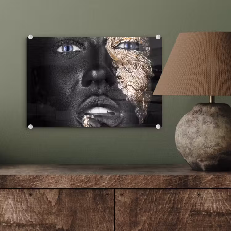 Vrouw - Bladgoud - Zwart - Huid - Luxe plexiglas 5mm klein -sfeer3