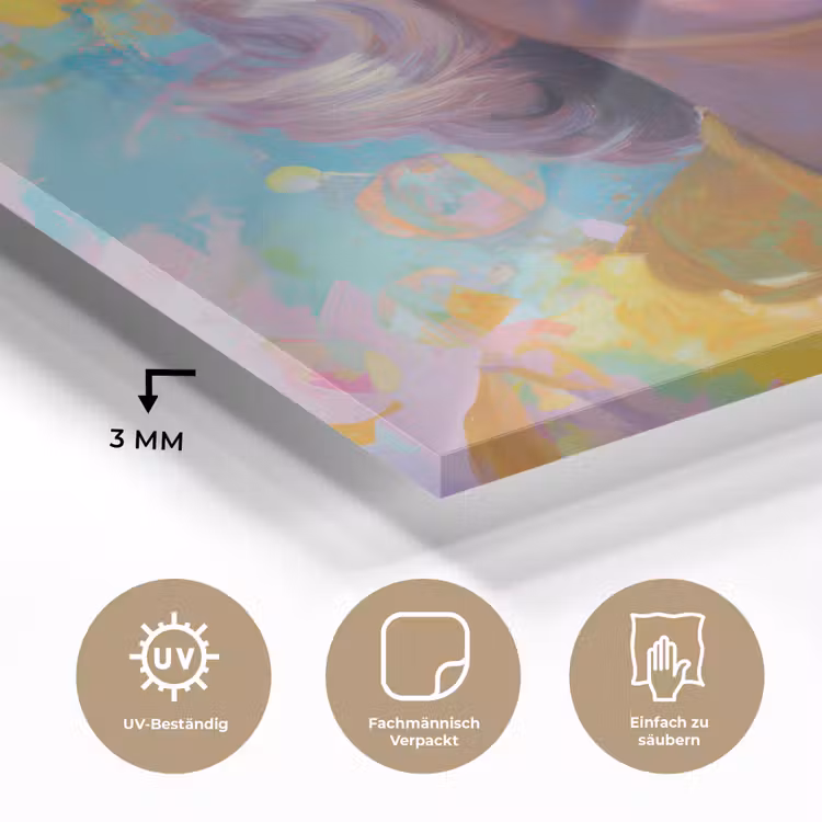 Vrouw - Blond - Roze kauwgom - Kleurrijk - Pastel plexiglas 5mm klein -wsfeer2_DE