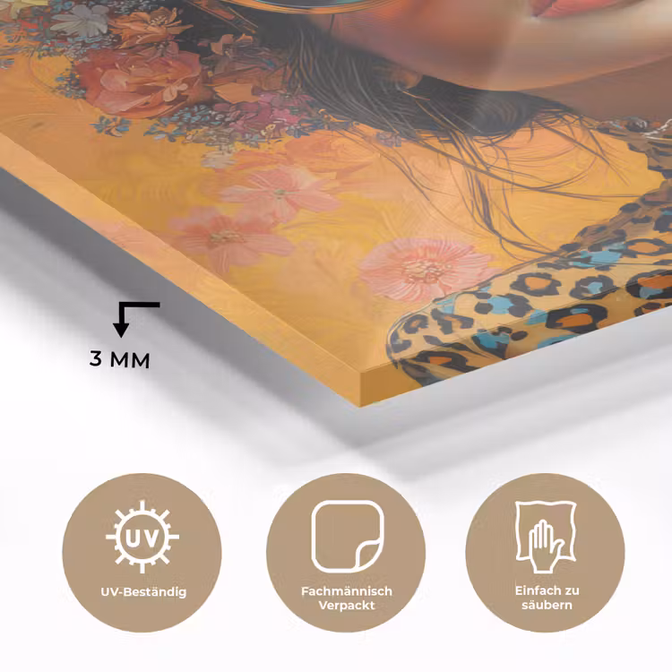 Vrouw - Bloemen - Aesthetic - Oranje plexiglas 5mm klein -wsfeer2_DE