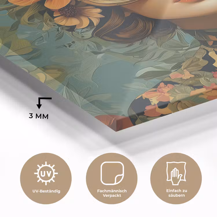 Vrouw - Bloemen - Vlinders - Natuur - Vintage plexiglas 5mm klein -wsfeer2_DE