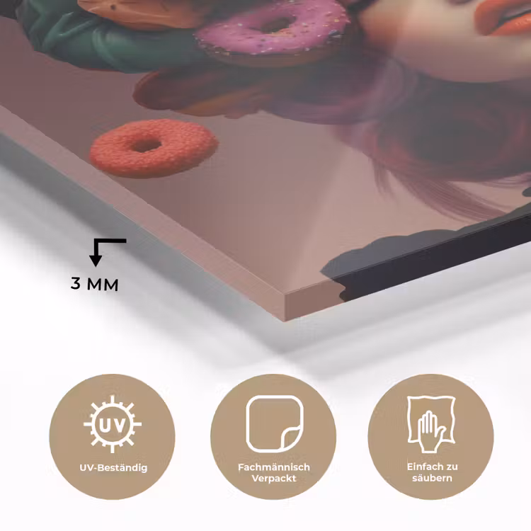 Vrouw - Donuts - Kleurrijk plexiglas 5mm klein -wsfeer2_DE