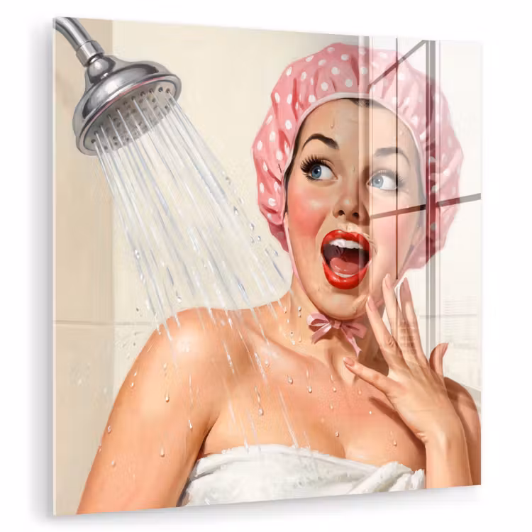 Vrouw - Douche - Roze plexiglas 5mm klein -zzzproduct_nieuw