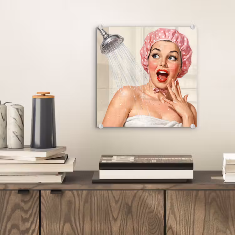Vrouw - Douche - Roze plexiglas 5mm klein -sfeer1