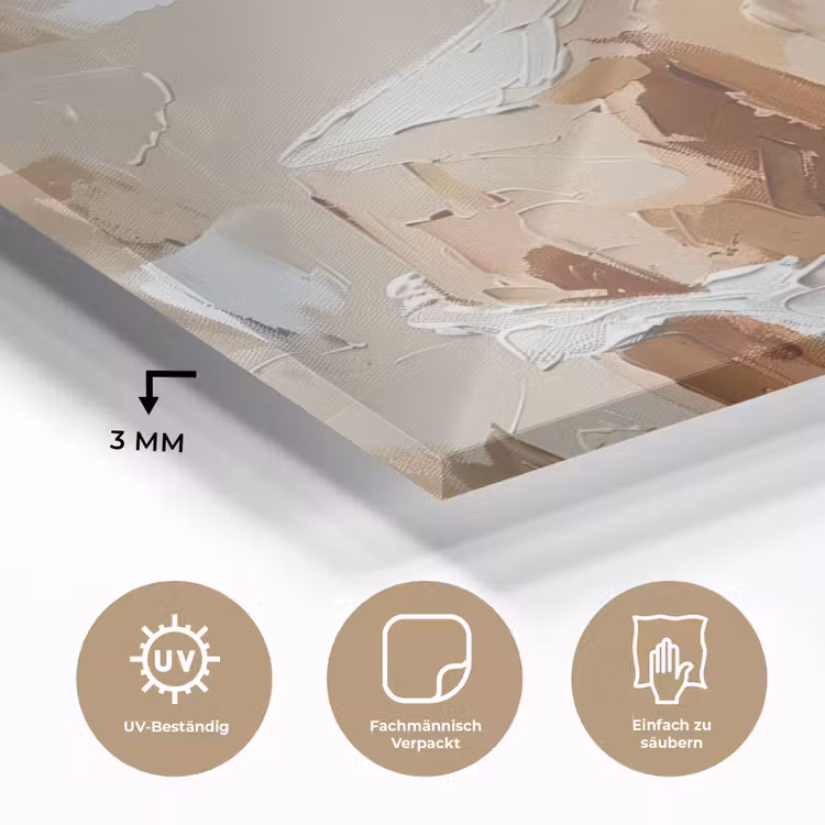 Vrouw - Verf - Abstract - Beige - Modern plexiglas 5mm klein -wsfeer2_DE