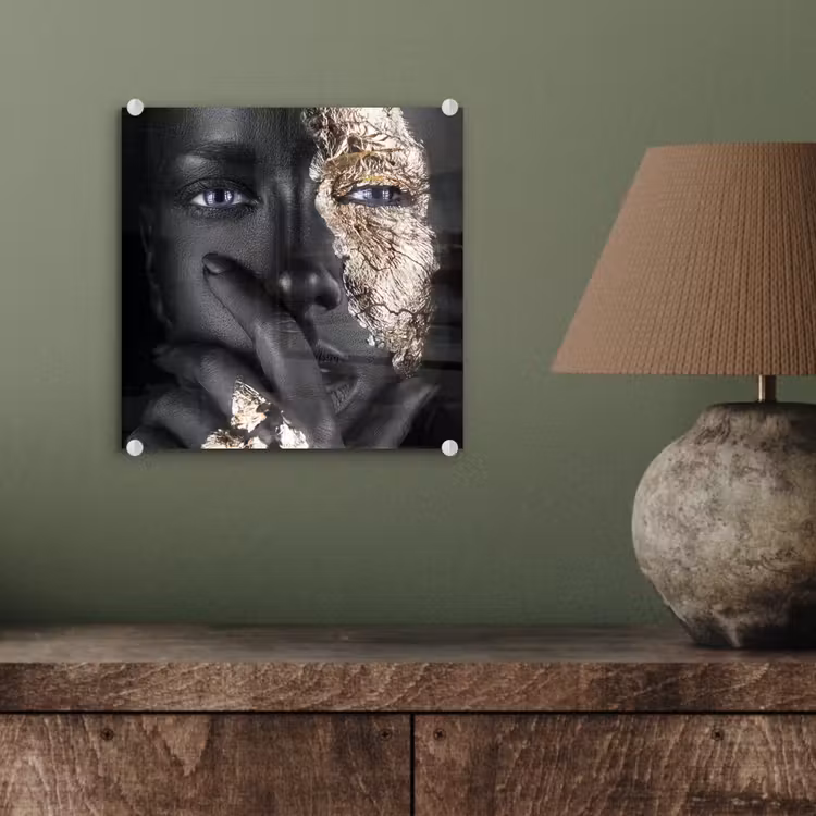Vrouw - Goud - Zwart - Schmink - Luxe plexiglas 5mm klein -sfeer3