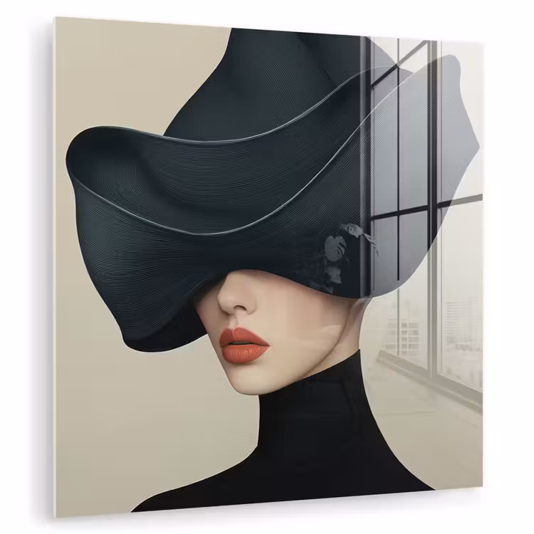 Vrouw - Groen - Hoed plexiglas 5mm klein -zzzproduct_nieuw